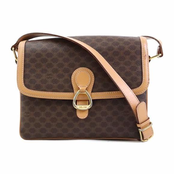 Celine Canvas Macadam Bag Brown Shoulder - Picture 1 of 5
